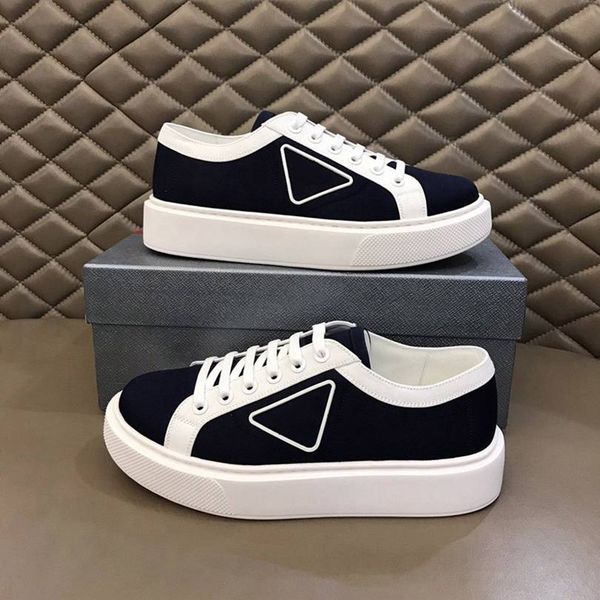 

casual shoes 2022 designer men's casual shoes leather flat bottom long gabardine three-layer black and white yellow sneakers thick-sole