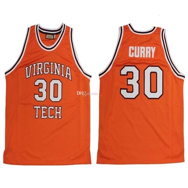 Nikivip #30 Dell Curry Virginia Tech Hokies College Retro Classic Basketball Jersey Mens costume número personalizado e camisas de nome