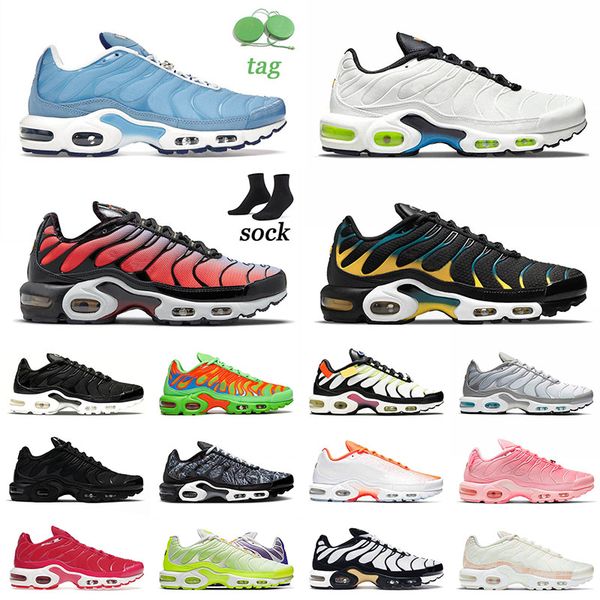 

2022 arrival tn plus running sports shoes size 12 university blue neon sisterhood black teal yellow club crater trainers sneakers tennis, White;red