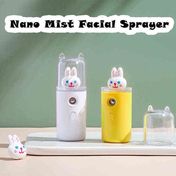 Nano Mist Facial Sprayer Hold Spray Face Face Care Tools Mini Mini Mitue Mouisture пароход USB Charger Beauty Instrument 220507