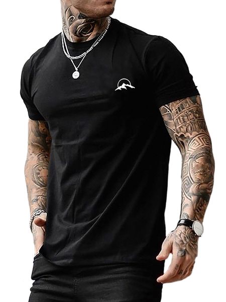 

men mountain print tee k8ye#, White;black