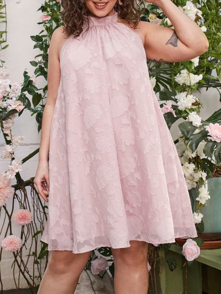 

plus floral halter neck backless dress r7wc#, Black