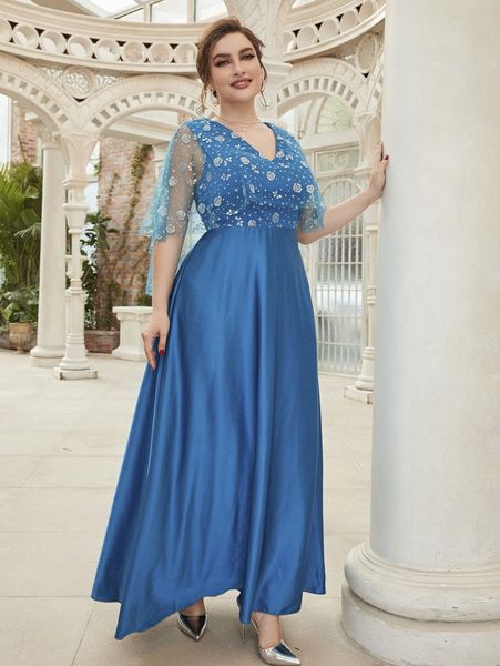 

plus contrast floral mesh satin prom dress u7xr#, Black