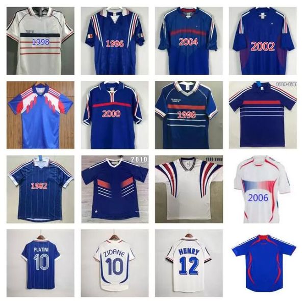 

1982 1984 1988 1998 2002 retro french soccer jersey vintage zidane henry maillot jerseys 1996 2004 football jerseys shirt trezeguet away fin, Black;yellow