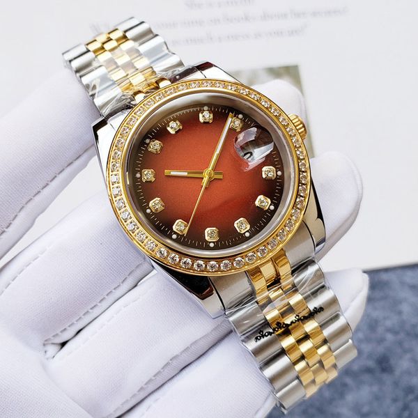 

dropshipping ladies watch automatic movement 36mm woman quartz designer watches super sapphire waterproof diamond steel wristwatches reloj d, Slivery;black