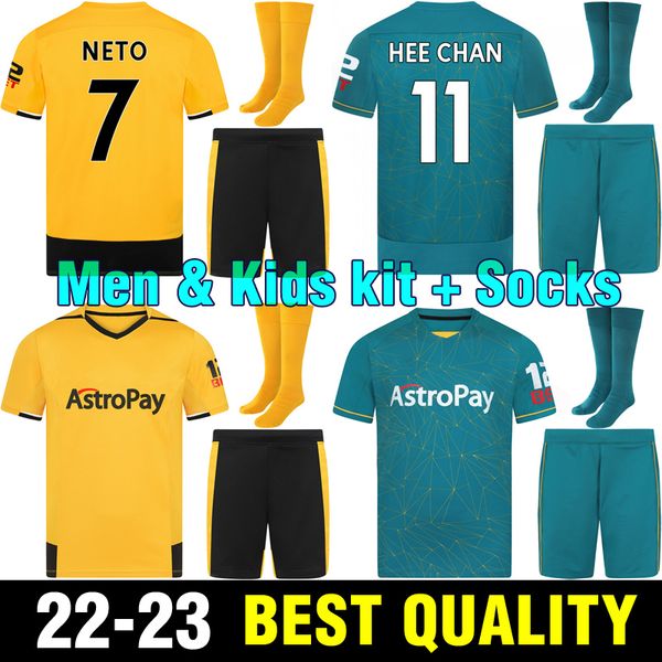 

men kids kit 2022 2023 soccer jerseys raul neves neto podence hee chan coady boly chiquinho kilman n. semedo home away football shirt, Black