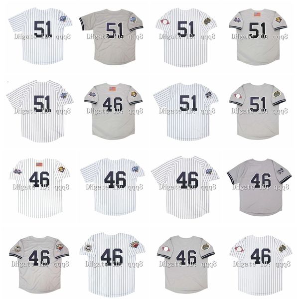 

na85 1999 world series vintage bernie williams baseball jerseys andy pettitte 2001 2000 2003 2009 white grey size s-4xl, Black