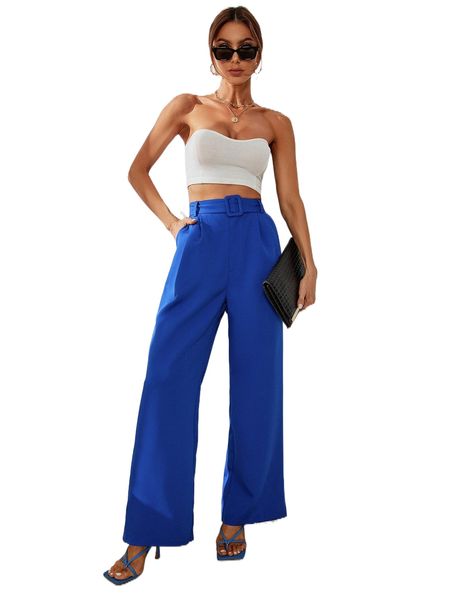 

high waist belted wide leg pants x9xv#, White;black