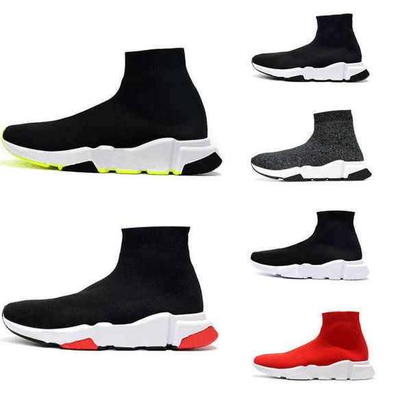 

2022 sock shoes lace-up running platform casual high plat men women black red white sneakers mens trainers