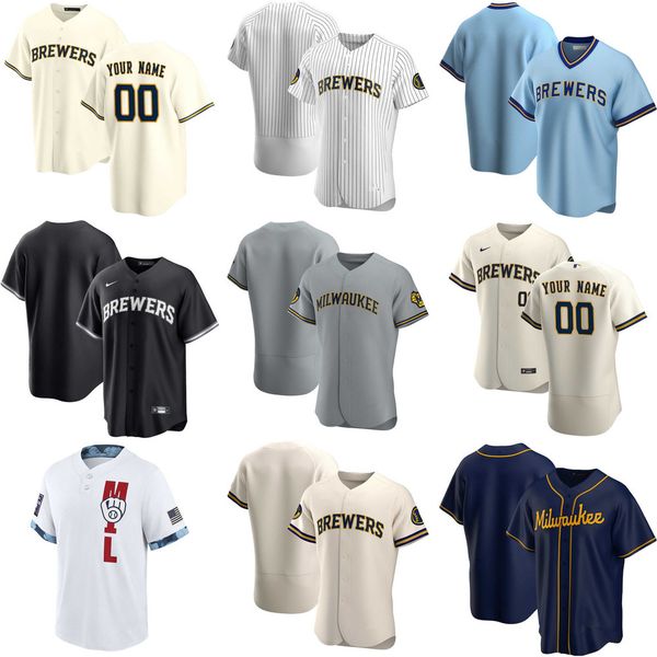 

baseball jerseys custom jersey mens women youth milwaukee''brewers''51 freddy peralta 29 josh lindblom 13 mark mathias 2, Blue;black