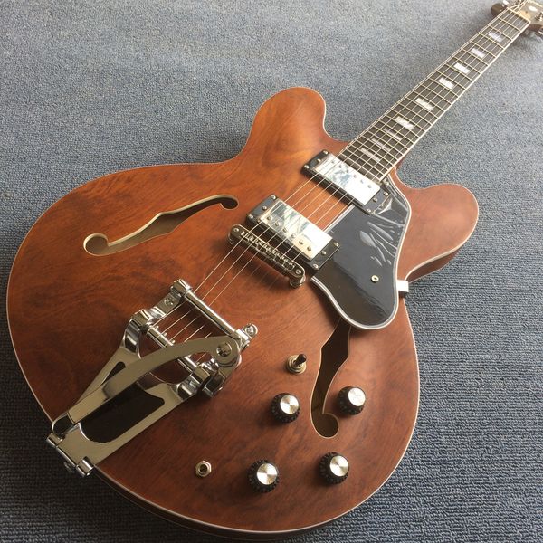 

jazz hollow body electric guitar,ebony fingerboard,matt finish 2f holes, tone-pro bridge