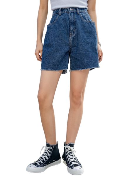 

dazy high waist raw hem denim shorts y1z3#, White;black