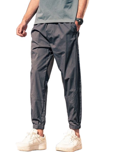 

men slant pocket carrot pants x6gi#, Black