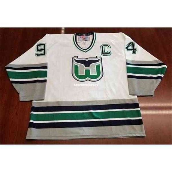 MThr Custom Brendan Shanahan Wholesale Vintage Whalers CCM Cheap Hockey Jersey White Mens Retro Maglie