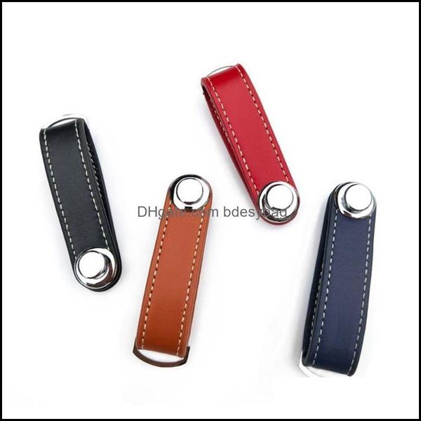 

keychains fashion accessories smart key organizers diy extended leather holder chain rings black zxx9082 drop delivery 2021 dhmb7, Silver