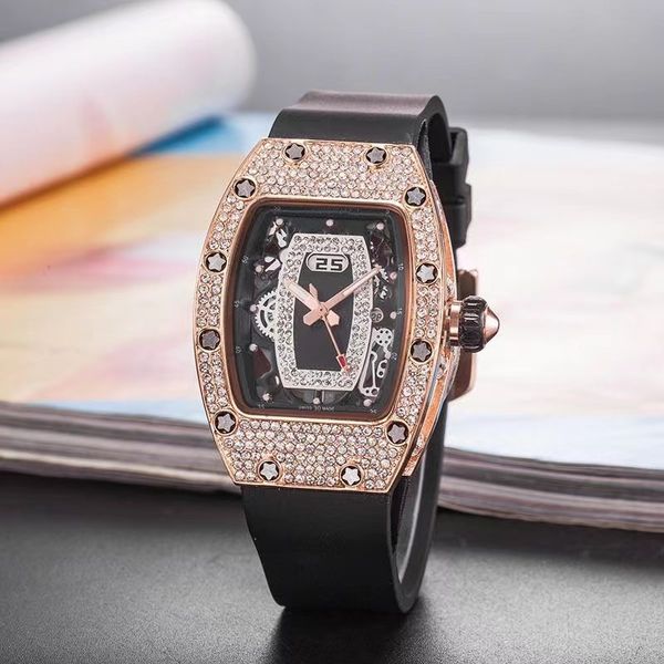 

aaa men watch automatic quartz movement inlaid brick mens and womens luxury leisure watches sapphire lens multi-function, Slivery;brown