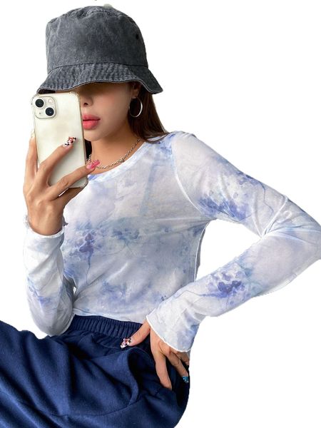 

dazy tie dye lettuce trim tee n7kx#, White