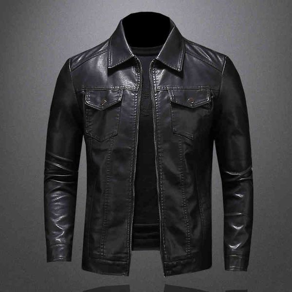 

2022 autumn new coat korean slim fit men's fashion casual lapel et, Black;brown