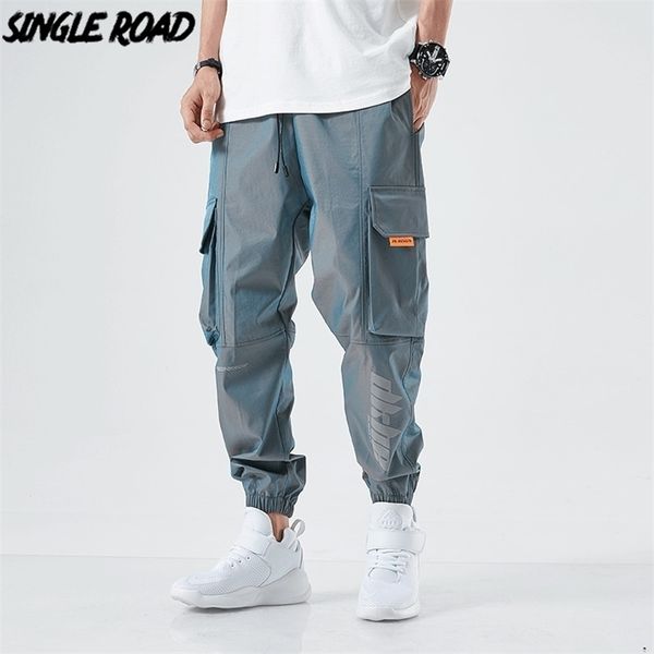 

singleroad mens cargo pants joggers men fashion side pockets hip hop harajuku japanese streetwear trousers grey pants men 201126, Black