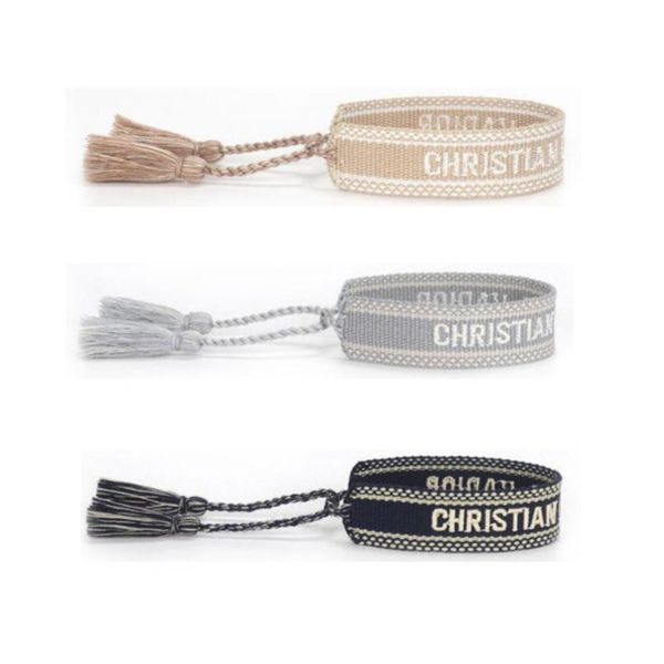 

fashion designers adjustable bracelet luxury woven friendship rope bangle brand women vintage braided men embroidery tassel bracelets jewelr, Golden;silver