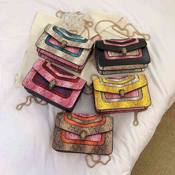 

bags retro personalized skin pattern bag for women 2022 new style exotic head small square textured chain one shoulder diagonal