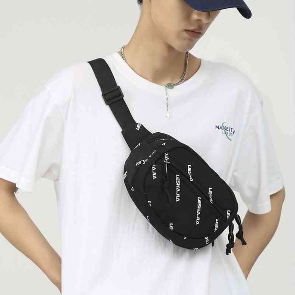 

versatile men's breast bag spring and summer new student couple harajuku sling one shoulder messenger bag printed letter waist