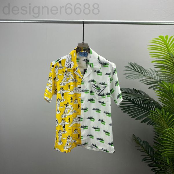 

men's hoodies & sweatshirts designer trendy european pa short sleeved shirt yellow mosaic print men's and women's cardigan pr, Black