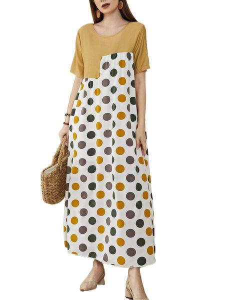 

polka dot keyhole back longline dress c0ic#, Black;gray