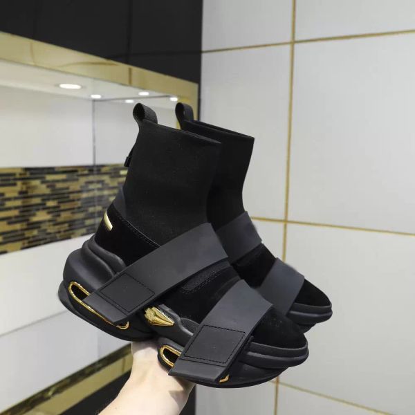 

2022 sneakers boots designer thick soled socks boots spring and autumn new elastic classic mens womens fashion anti slip trend with original, Black