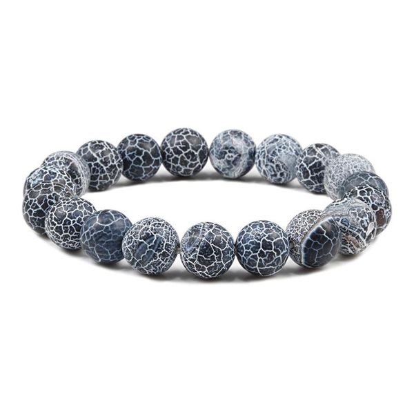 

beaded strands men bracelets natural healing weathered stone distance bracelet beaded elastic charm bangle women friend gifts, Black