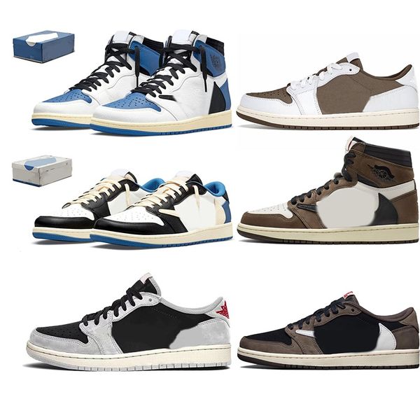 

travis scotts x 1 low authentic basketball shoes dm7866-001 phantom cactus jack fragment 1s high reverse mocha men sports sneaker outdoor tr