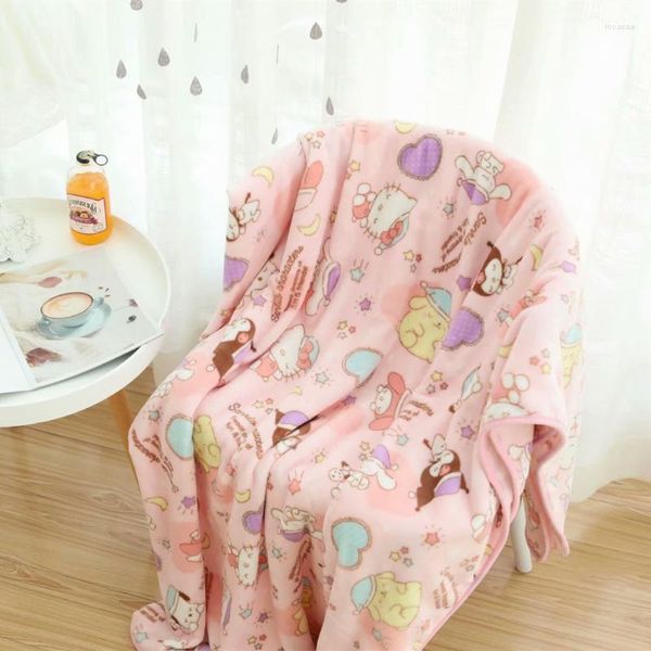 Одеяла розовая фланелевая одеяла девушка Япония мультфильм спальня диван удобный теплый дорожный обложка подарки