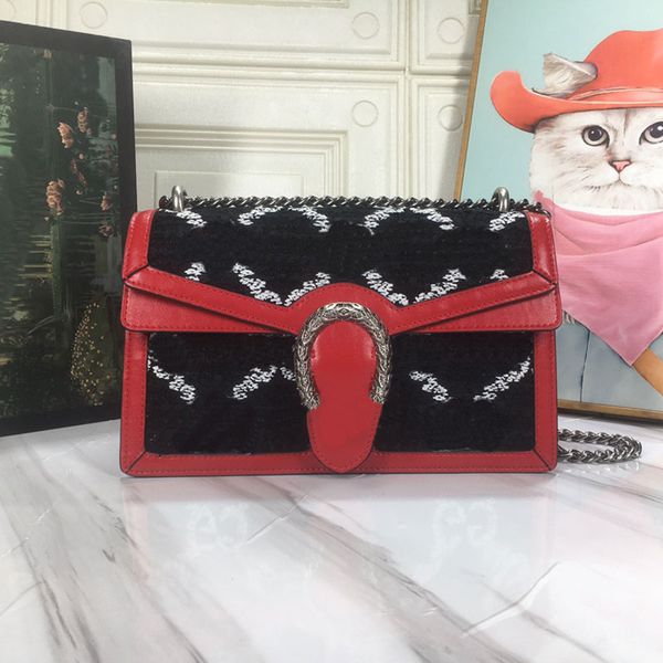 

women crossbody handbag woolen cloth handbags chain shoulder bags genuine leather flap wallet classic letter prints interior pocket