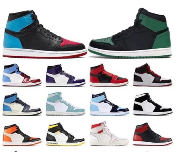 

air mens jumpman jordon 1 og high basketball shoes mid aj chicago royal toe black metallic gold pine green black unc patent women j1 sneaker