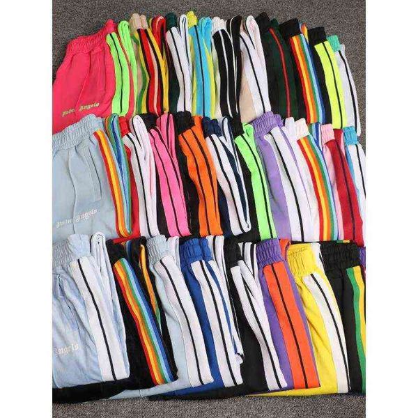 

mens pa1msangels designer pants shorts male student sweatpants rainbow, Black