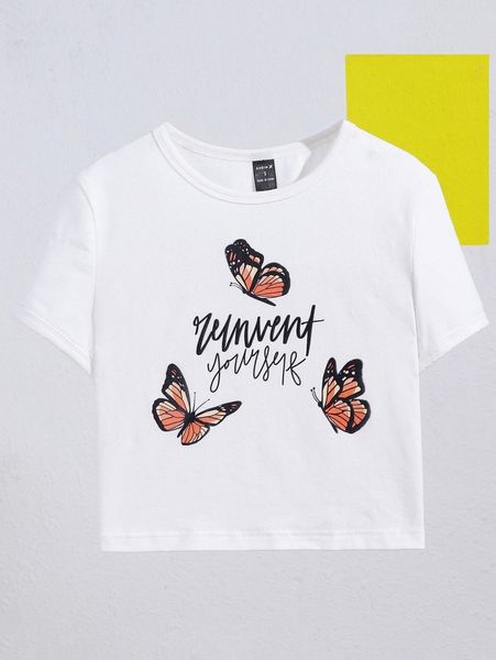 

x celina trieu slogan and butterfly print k6ng#, White