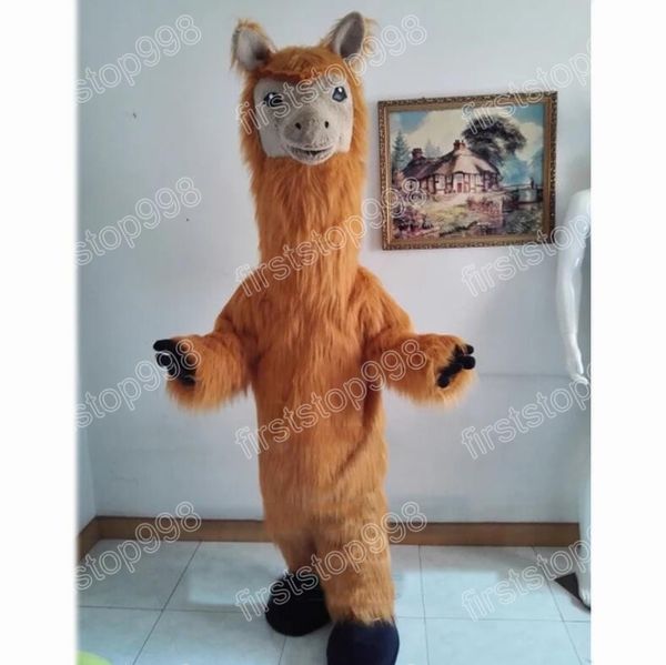 Halloween Lama Maskottchen Kostüm Top Qualität Cartoon Anime Thema Charakter Erwachsene Größe Weihnachten Außenwerbung Outfit Anzug