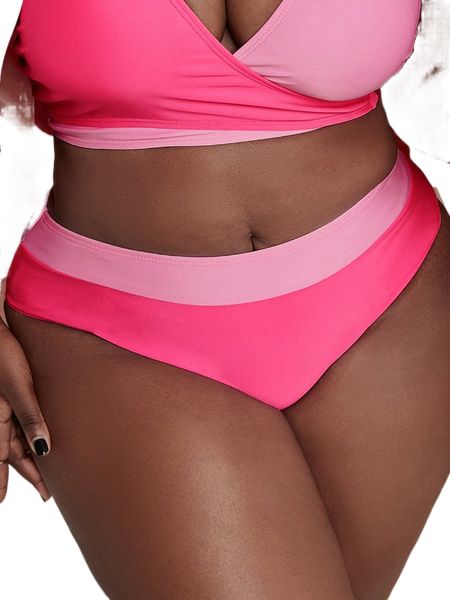 

plus two tone bikini panty g6ib#, Black