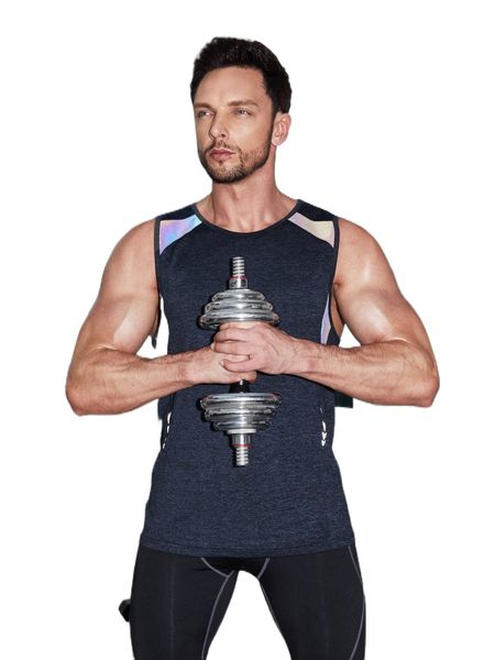 

men reflective detail sports tank e1uk#, White;black