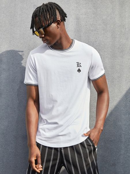 

men letter graphic tee t5t9#, White;black