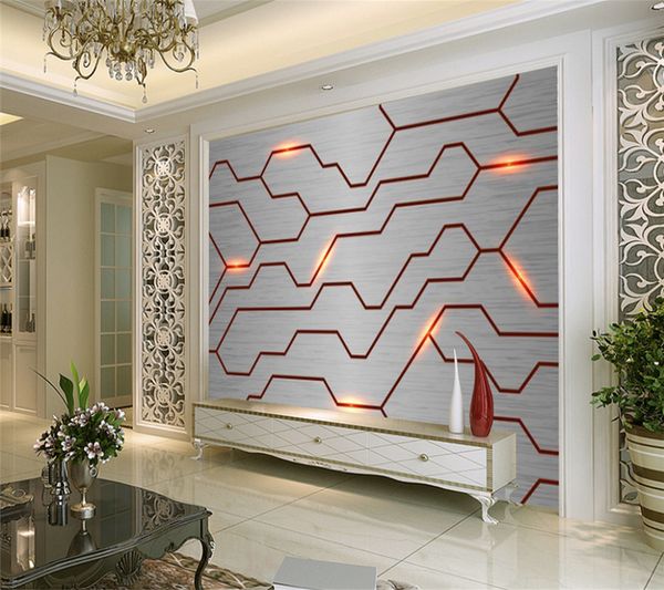 

custom size wallpaper mural geometric lines background wall decoration painting
