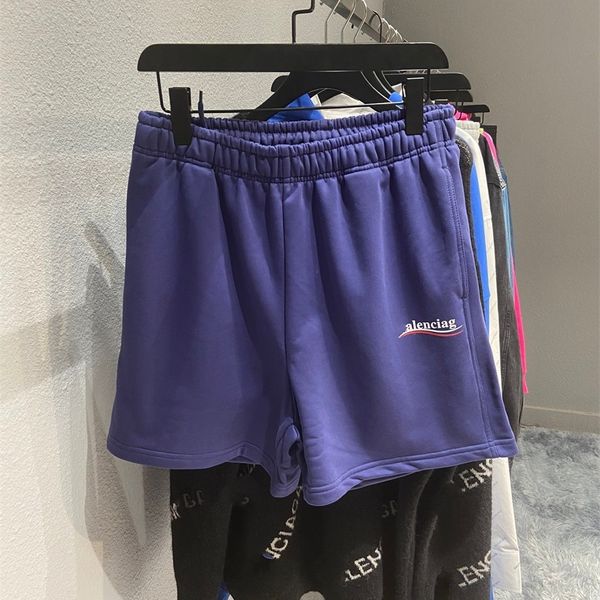 Roupas Paris clássico de verão clássico cola onda bordada terry shorts esportes calças casuais