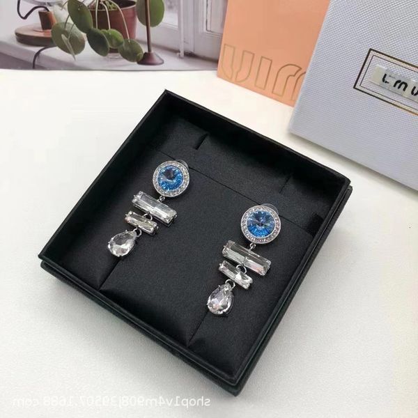 

miao jia 925 sier needle diamond earrings south korea advanced personality pendant women simple temperament, Golden