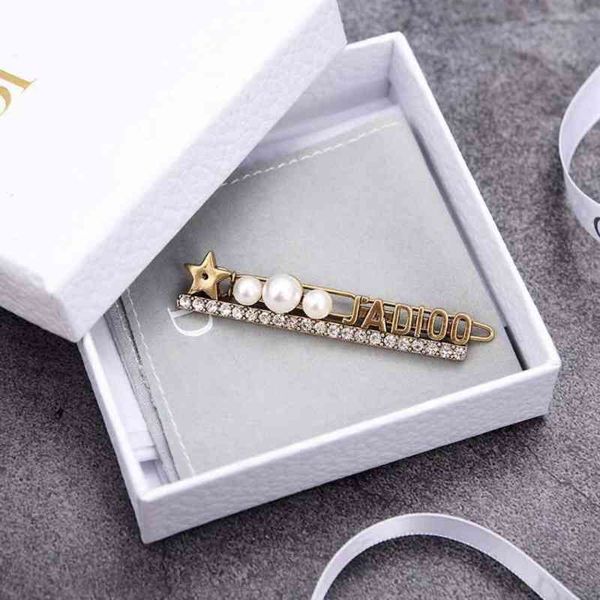 

2022 factory wholesale new dijia geometric golden pin bright pearl hair ornament, Silver