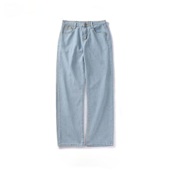 

men's jeans men solid vintage retro loose fashion streetwear all-match harajuku chic teens young style denim trousers plus size s-5xlme, Blue