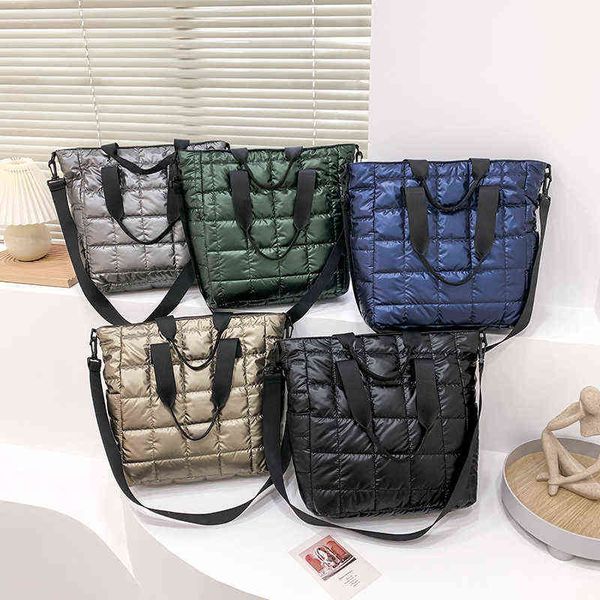 Akşam çantaları Sıradan Yastıklı Tote Kış Pamuklu Ped Kadınlar Omuz Büyük Naylon Kapitone Çanta Tasarımcısı Sıcak Müşteri Crossbody Yeni 220507