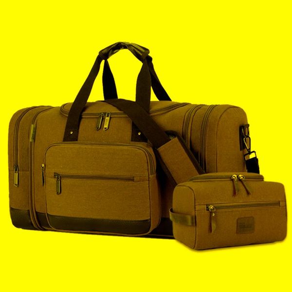 Borsoni Borsa da viaggio in tela Borsa a tracolla grande Borsa a tracolla di grande capacità Borsa per il fine settimana da uomo Cosmetica Borsa per il trucco da lavoroBorsone BorsoneBorsone