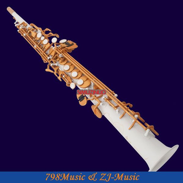 

bb soprano saxophone porcelain white body and satin gold keys new