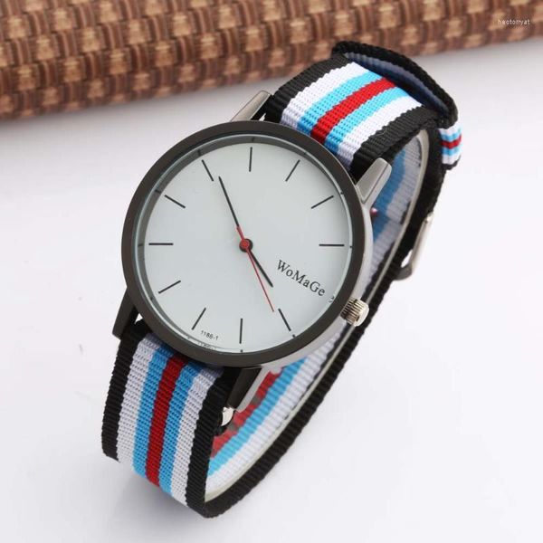 Orologi da polso Womage Orologi da uomo semplici Moda Casual Cinturino in nylon Quarzo Relogio Masculino Reloj HombreOrologi da polso Hect22