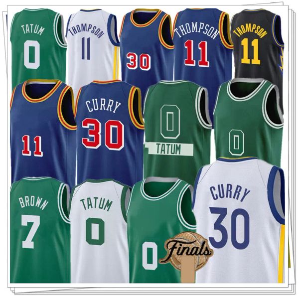 Jersey de basquete Jayson Tatum Klay Thompson Stephen Curry Vest Larry Bird Jaylen Brown Marcus Wiseman Jerseys 0 30 11 camisas 222